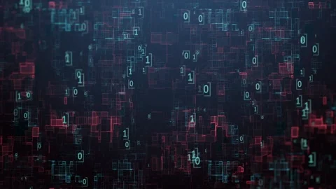 Digital concept from a network of binary code particles. Stock Footage 143135980