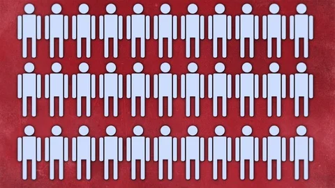 Digital concept of people with illness with random animation, quarantine Covid Stock Footage 130161418
