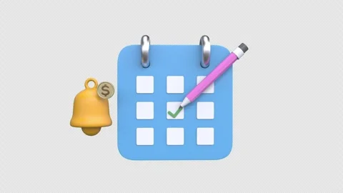 Digital concept of scheduling, planning, and financial reminders with a cal.. Stock Footage 304508228