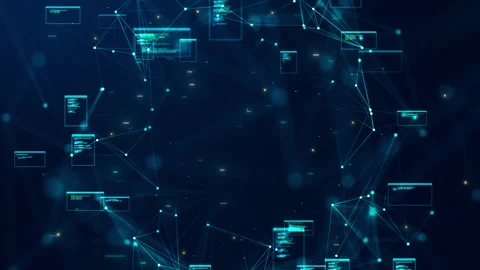 Digital concept showing code windows and data connections, highlighting sec.. Stock Footage 307075302