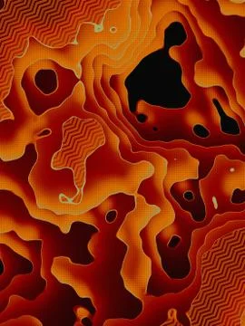 Digital conceptual high-altitude topographic map 3d render abstract illustration イラスト素材