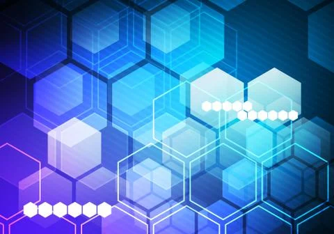 Digital conceptual image hexagon background Stock Illustration