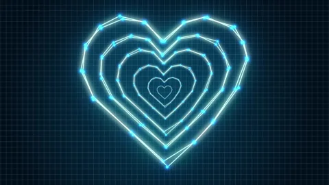 Digital Connect Dot Lines Heart Stock Footage 281456765