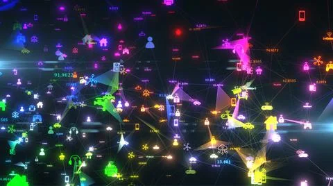 Digital connected devices network node Internet of things IOT cloud computing Stock Illustration