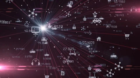 Digital connected devices network nodes Internet of things IOT cloud computing Video stock 116289649