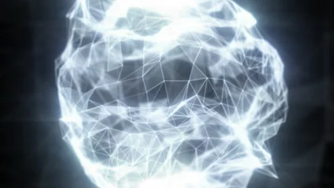 Digital Connected Network Graph Sci-Fi Holographic Projection Matrix Stock Footage 144985228