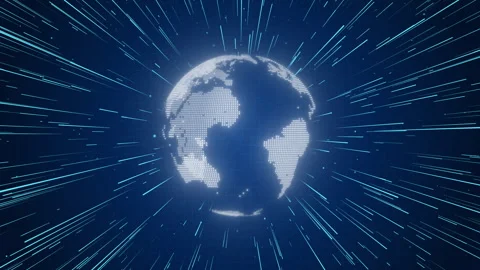 Digital Connecting Data Planet, Network Connection Abstract Technology Video stock 337984135