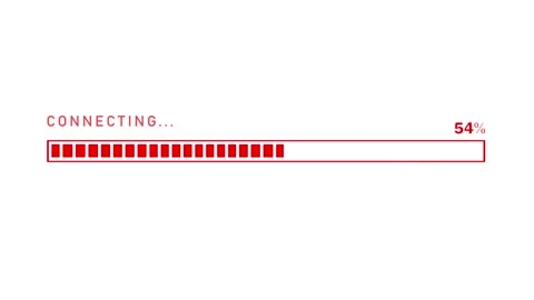 Digital connecting progress bar with red indicator loading on a white background Stock Footage 335691124