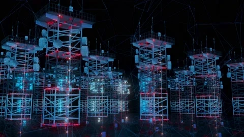 Digital Connection Antennas Stock Footage 196734831