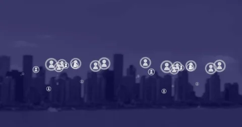 Digital connection in the city 4k Stockbeeldmateriaal 110403096