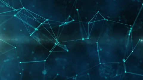 Digital connection moving dots and lines moving in abstract space. Stock Footage 248468784