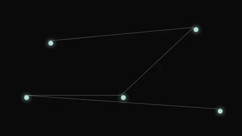 Digital connection network nodes abstract data flow technology graphic Stock Footage 336806013