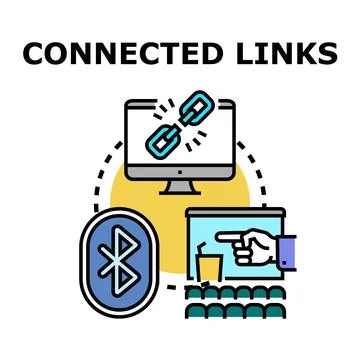 Digital connection networking technology linking media content Stock Illustration