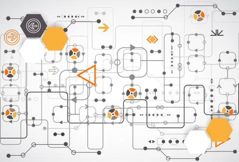 Digital connection scheme. Stock Illustration