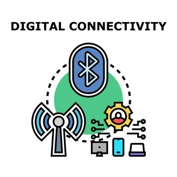 Digital connectivity across devices and network communication Stock Illustration