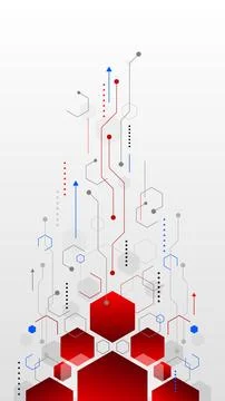 Digital connectivity and data network concept featuring geometric hexagon p.. Stock Illustration