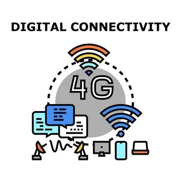 Digital connectivity concept establishing global wireless network Stock Illustration