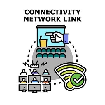 Digital connectivity linking remote online education and business meetings Stock Illustration