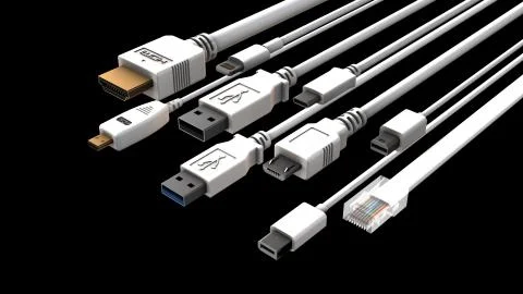 Digital connectors - white Stock Illustration