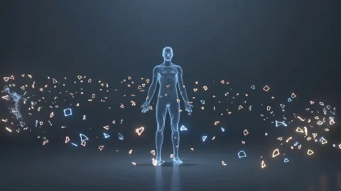 Digital consciousness memory fragments scifi background 4k Stock Footage 330902912