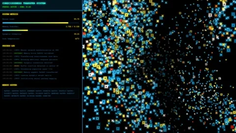 Digital Consciousness Transfer Neural Network Data Processing Visualization Stock Footage 325512664