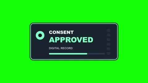 Digital Consent Form Status Green Screen Overlay Video stock 343492753