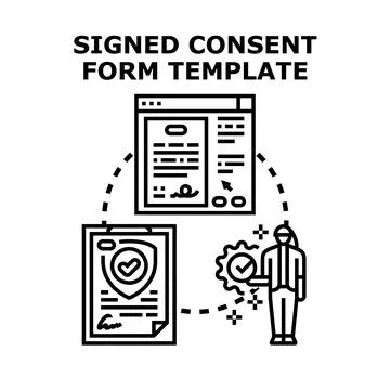 Digital consent form template for secure authorization Stock Illustration