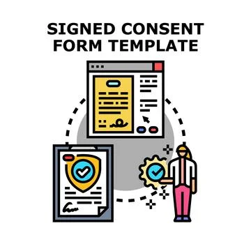 Digital consent form template for secure authorization Stock Illustration