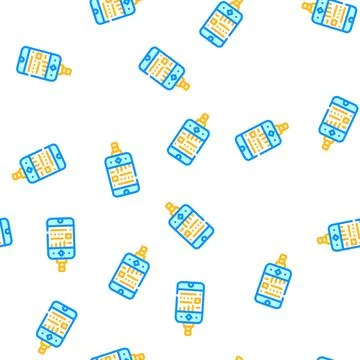 Digital console diver device vector seamless pattern Stock Illustration