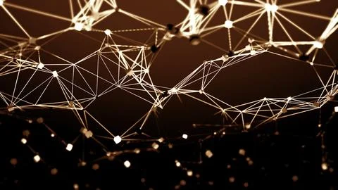 Digital constellation dot line moving motion graphics. Design. Plexus flying Illustrazione stock