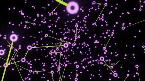 Digital constellation dot line moving motion graphics. Design. Plexus flying Stock Illustration
