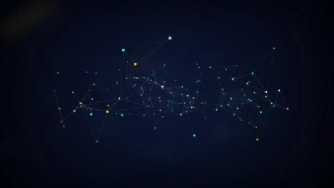 Digital constellation network map seamless loop motion background Stock Footage 344799353