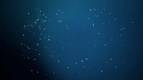 A digital constellation world map drifts in a seamless loop Stock Footage 341855514