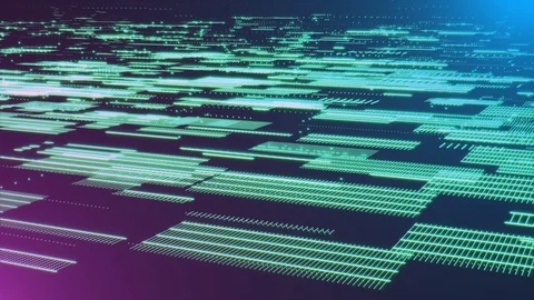 Digital Construction Dot Moving Flow Data Communication Technology Motion. Stock Footage 110621550