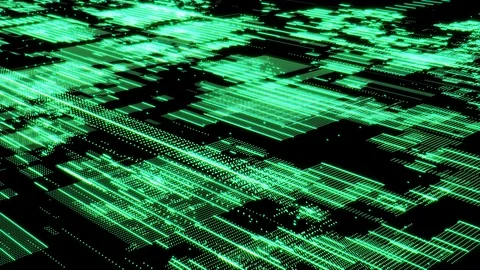 Digital Construction Dot Moving Flow Data Communication Technology Motion. Stock Footage 110621768