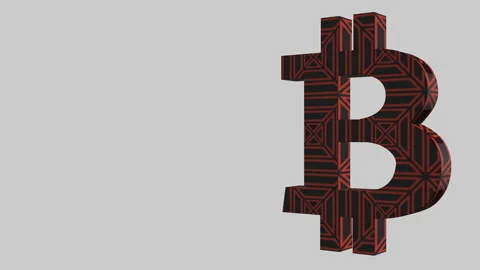 Digital construction. Rotation of the bitcoin symbol. Business background. Place Stock Footage 86066119