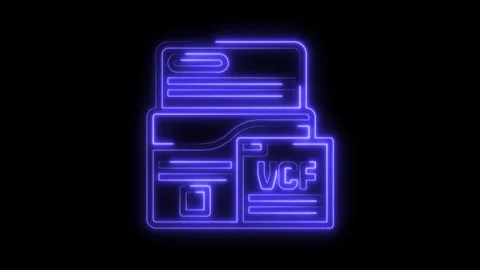 Digital contact card file transferring process with glowing outline on dark Stock Footage 322990718