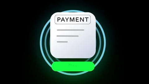 Digital Contactless Payment Animation - Abstract Mobile Wallet Interface Stock Footage 332565375