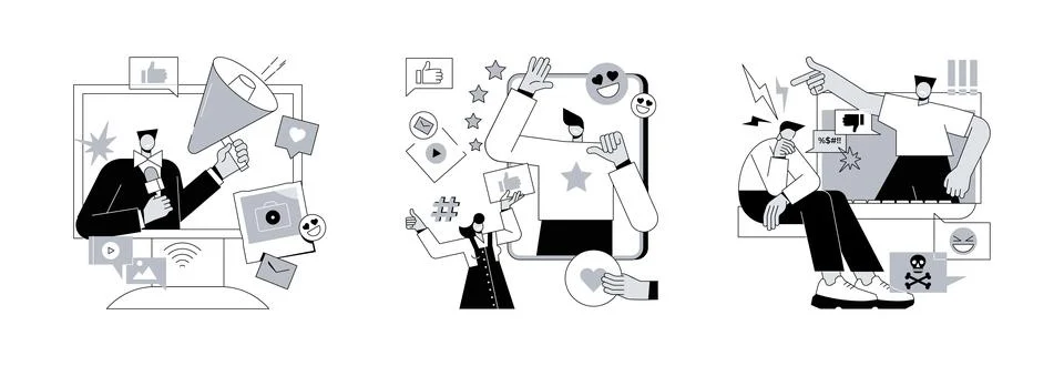 Digital content abstract concept vector illustrations. Stock Illustration