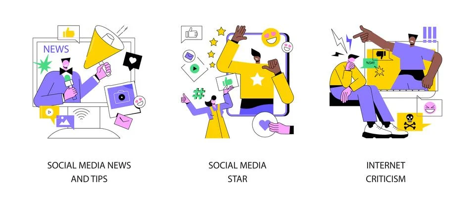 Digital content abstract concept vector illustrations. Illustrazione stock