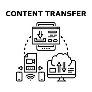 Digital content and data transfer concept managing files 스톡 일러스트