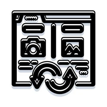 Digital content and media exchange web interface Illustrazione stock