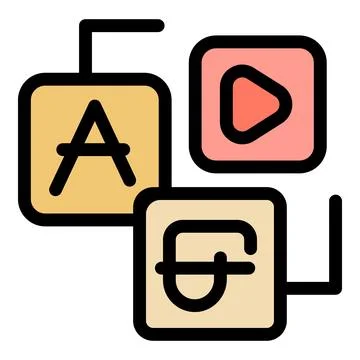 Digital content blocks representing multimedia, text, and audiovisual data Illustrazione stock