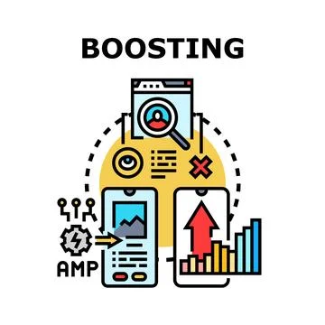 Digital content boosting and performance optimization concept Illustrazione stock