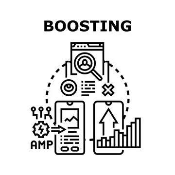 Digital content boosting and performance optimization concept Stock Illustration