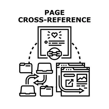 Digital content cross referencing and data linking structure Stock Illustration