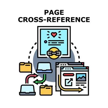 Digital content cross referencing and data linking structure Stock Illustration