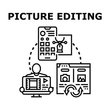 Digital content editing and image processing concept Stock Illustration