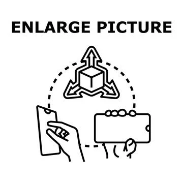 Digital content enlarging and scaling on mobile device 库存插图