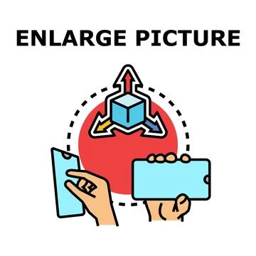 Digital content enlarging and scaling on mobile device Stock Illustration
